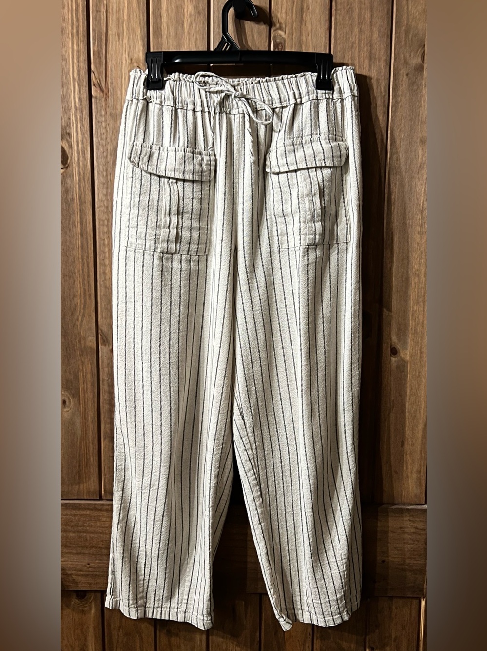 Dizzy Cream Pinstripe Drawstring Joggers